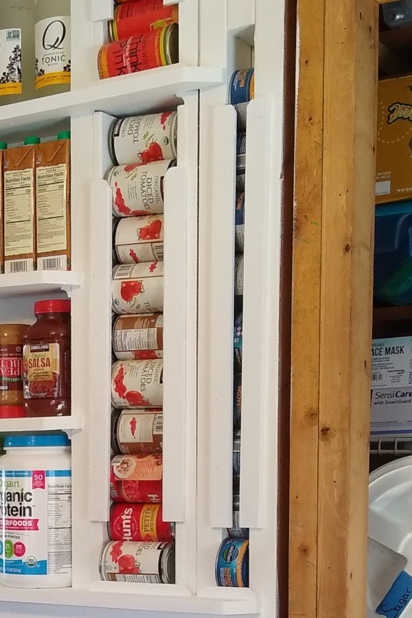 Canned goods storage slots